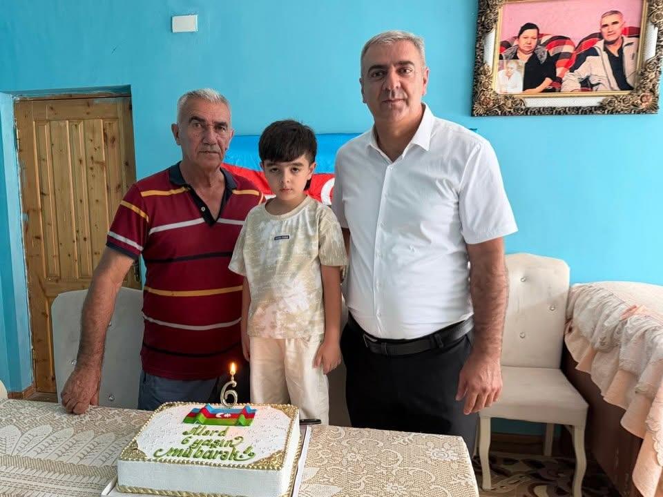 Şəhid Tale Şirinovun övladı doğum günündə ziyarət olunub